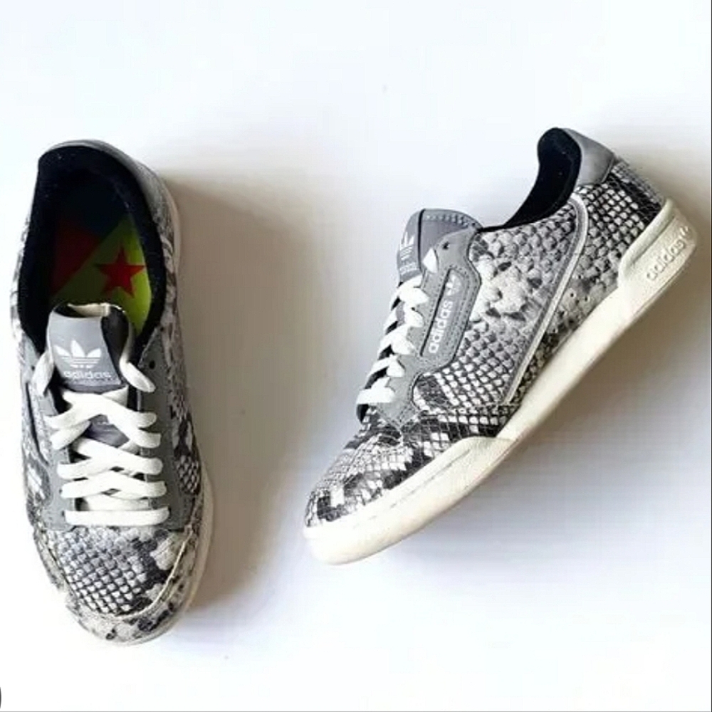Adidas Originals Continental 80 Snakeskin Print Leather Lace Up Sneakers Mens 7
